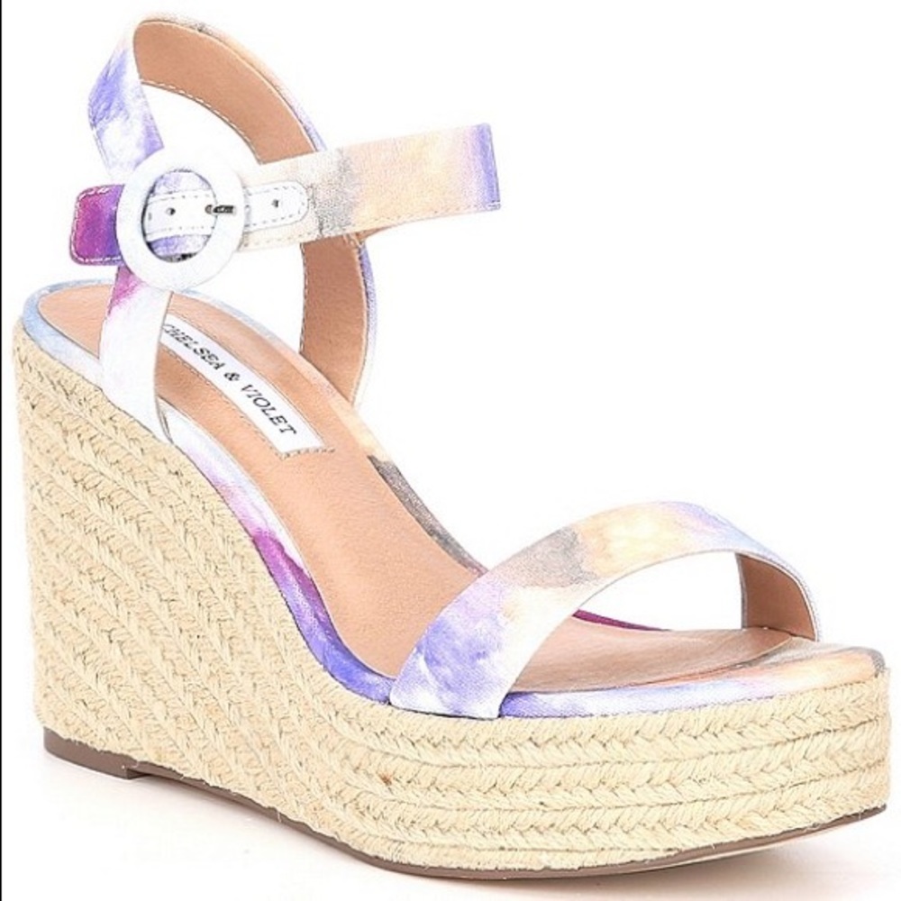 Chelsea & Violet Tie Dye Espadrille Wedges - Picture 2 of 6